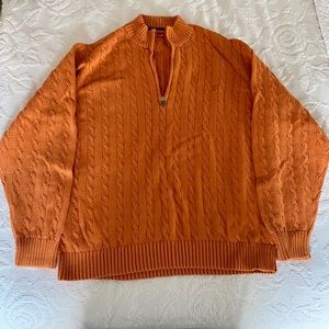 Mens XL half zip orange sweater